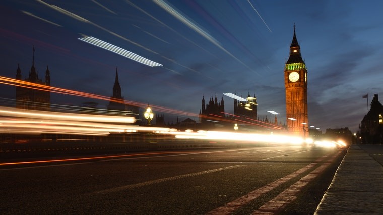 Westminster bridge with parliament in the background