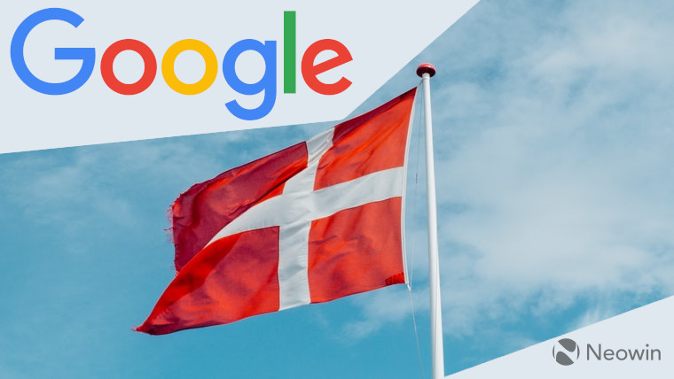 The Google logo and Danish flag