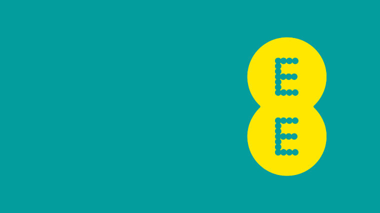 The EE logo on a blue background