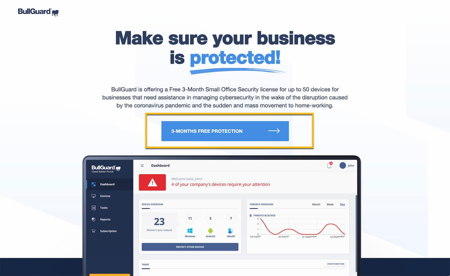 BullGuard Small Office Security на 3 месяца бесплатно