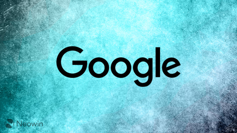 Google logo on a blue cloudy background