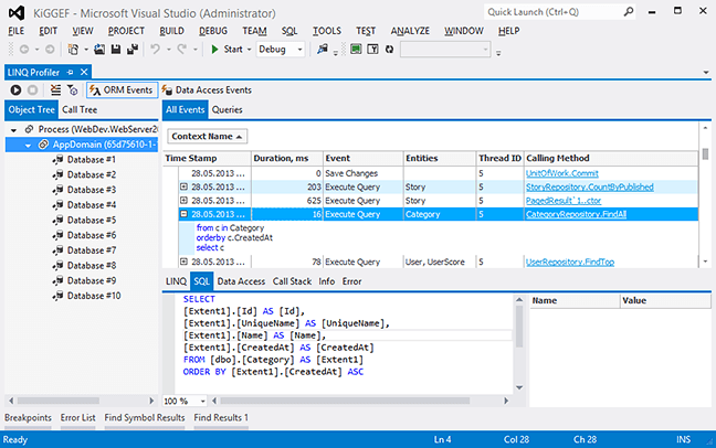 LINQ Profiler screenshot