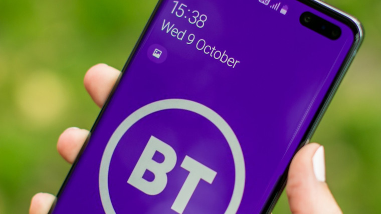 BT logo displayed on a phone