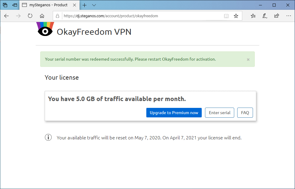 OkayFreedom VPN Premium - на 1 год бесплатно