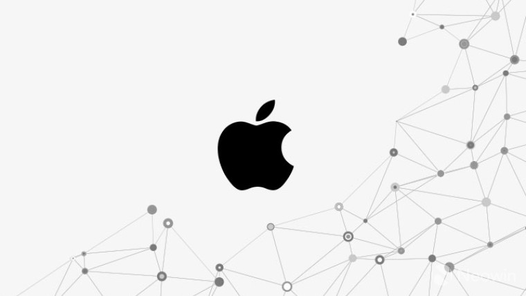 Apple logo surrounded by connected dots