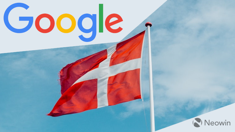 The Google logo and Danish flag The Google logo and Danish flag
