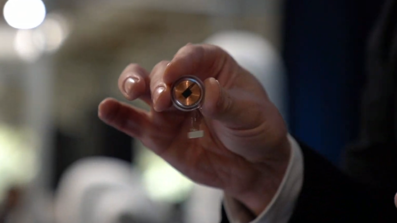Neuralink chip is about the size of a coin. Image: Neuralink | YouTube Neuralink chip is about the size of a coin. Image: Neuralink | YouTube