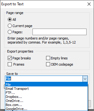 TXT setting