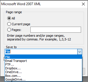 Setting Microsoft Word 2007 XML